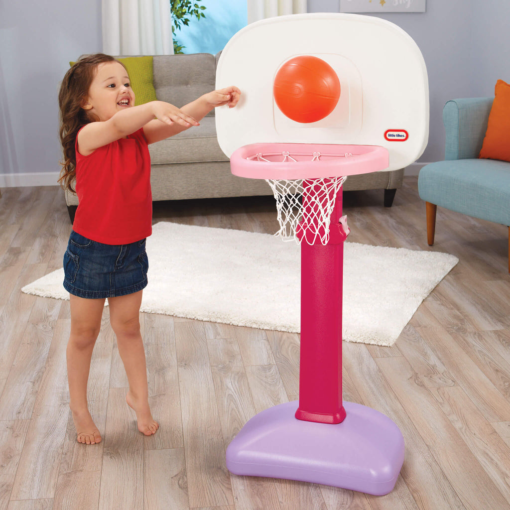 TotSports™ Easy Score™ Pink Basketball Set with 3 Basketballs - Image 3