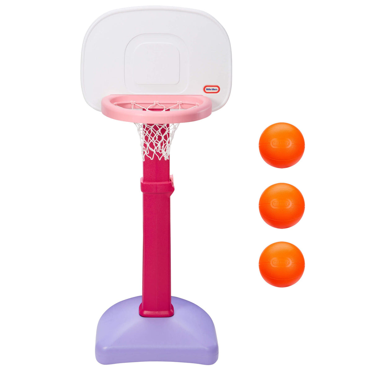 TotSports™ Easy Score™ Pink Basketball Set with 3 Basketballs - Image 1