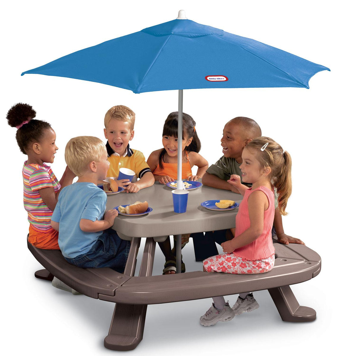 Fold 'n Store™ Picnic Table with Market Umbrella - Image 1